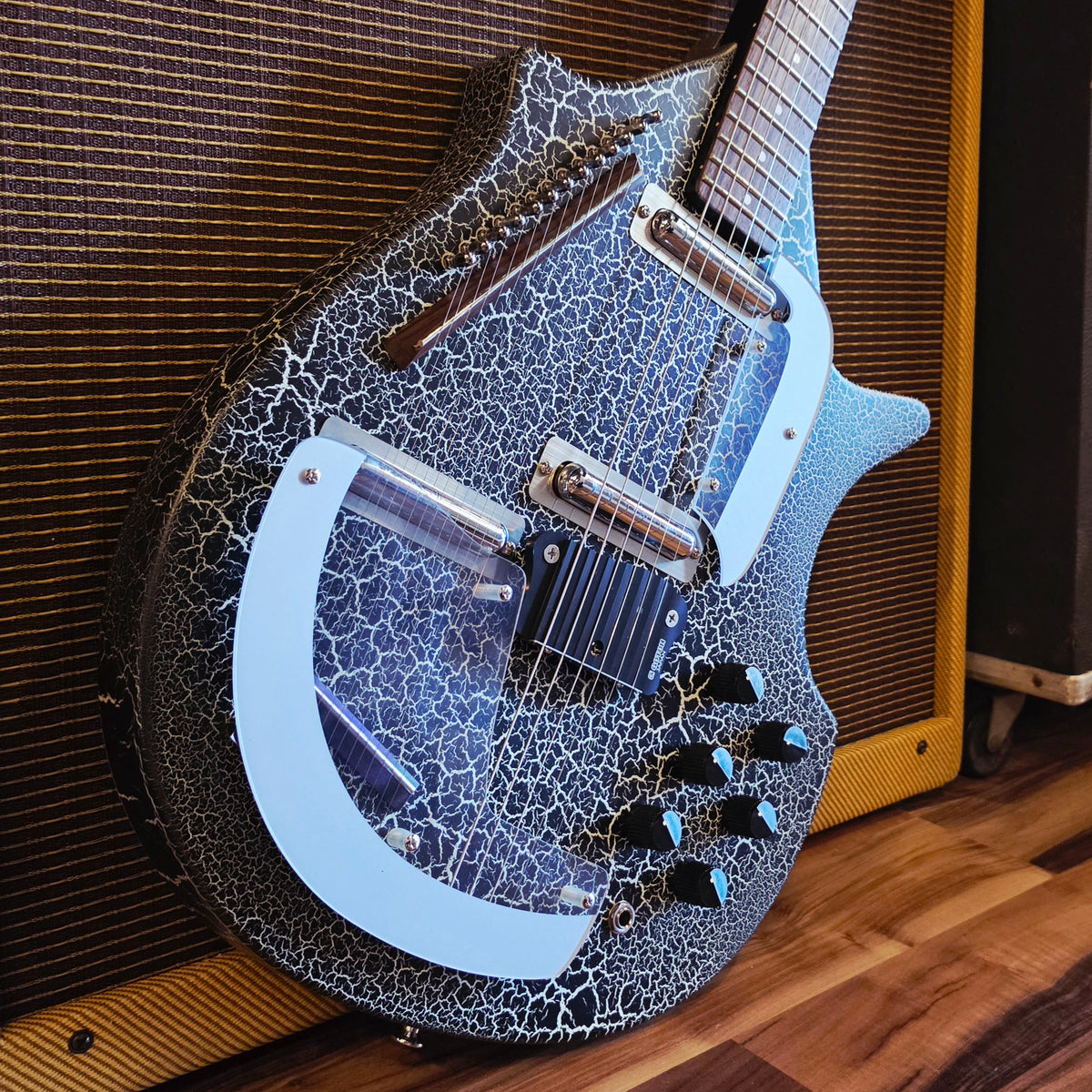 Danelectro Coral Electric Sitar Guitar - Black Crackle