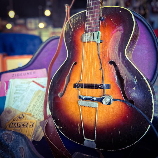 1953 Stadium Archtop w/ DeArmond Guitar Mike, Case, and Lots More!