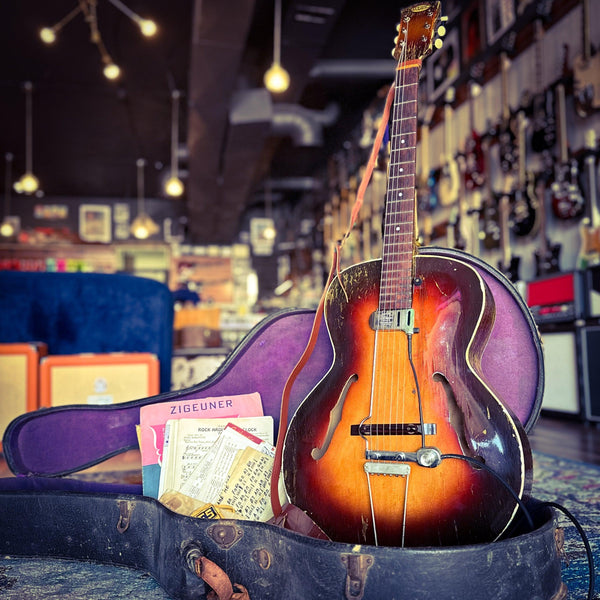 1953 Stadium Archtop w/ DeArmond Guitar Mike, Case, and Lots More!