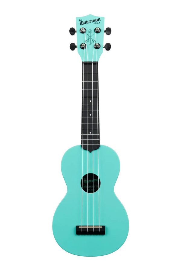 Kala Waterman Glow-In-The-Dark Aqua Mist Blue Soprano Ukulele w/ Bag