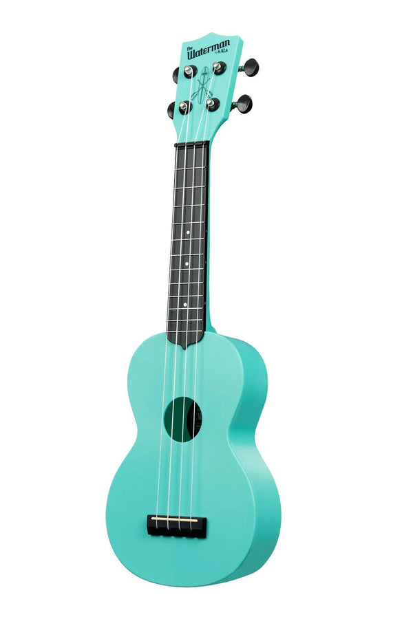 Kala Waterman Glow-In-The-Dark Aqua Mist Blue Soprano Ukulele w/ Bag