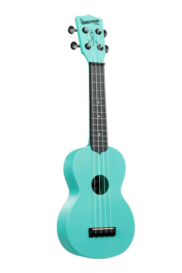 Kala Waterman Glow-In-The-Dark Aqua Mist Blue Soprano Ukulele w/ Bag