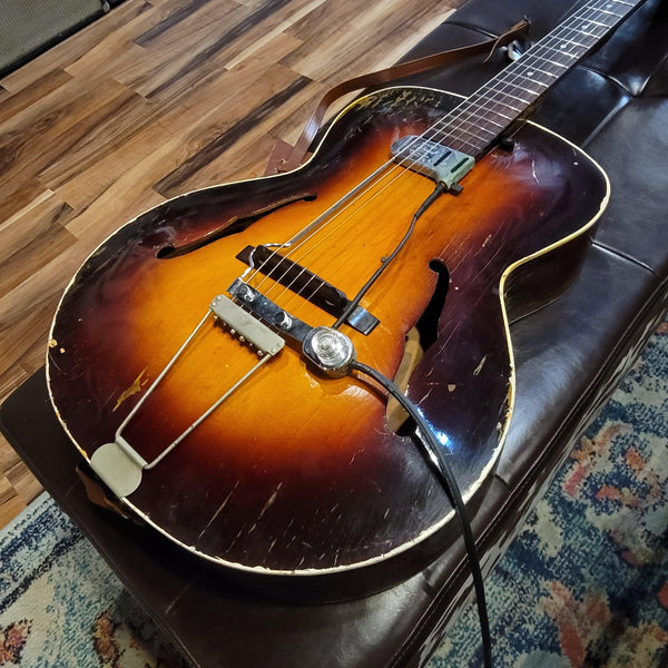1953 Stadium Archtop w/ DeArmond Guitar Mike, Case, and Lots More!