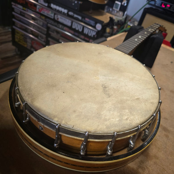 Ancient Vintage Mystery Banjo - 4-String Tenor - Maple - Resonator - PROJECT - Needs Work