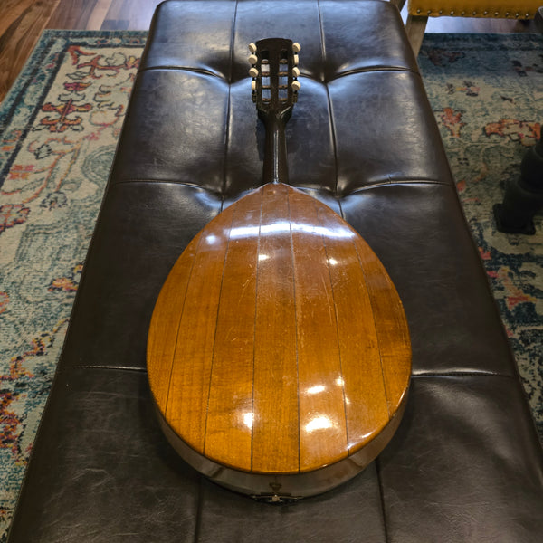 c. 1910 Edelklang German Calace Style Round Bowl Back Mandolin - w/ Case
