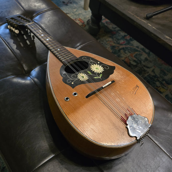 c. 1910 Edelklang German Calace Style Round Bowl Back Mandolin - w/ Case
