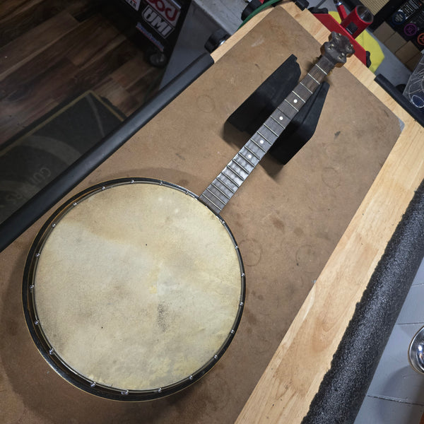 Ancient Vintage Mystery Banjo - 4-String Tenor - Maple - Resonator - PROJECT - Needs Work