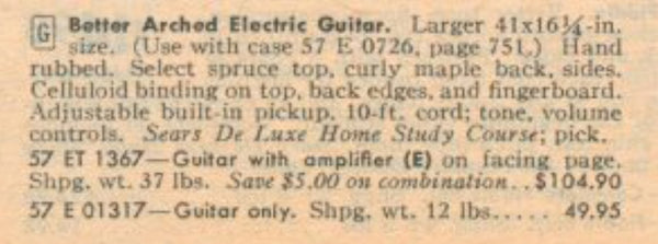 1950 Silvertone Archtop Electric - Gibson P13 Pickup Model - Sunburst