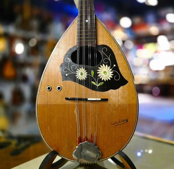 c. 1910 Edelklang German Calace Style Round Bowl Back Mandolin - w/ Case