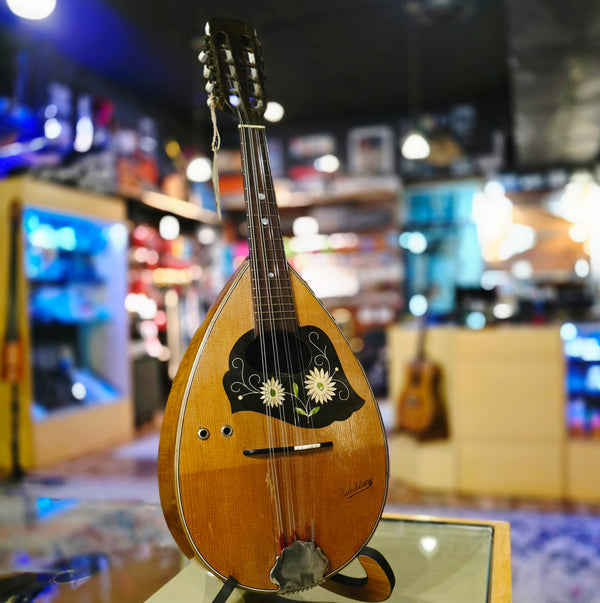 c. 1910 Edelklang German Calace Style Round Bowl Back Mandolin - w/ Case