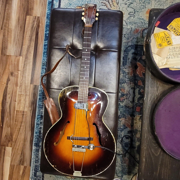 1953 Stadium Archtop w/ DeArmond Guitar Mike, Case, and Lots More!