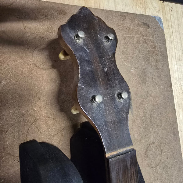 Ancient Vintage Mystery Banjo - 4-String Tenor - Maple - Resonator - PROJECT - Needs Work