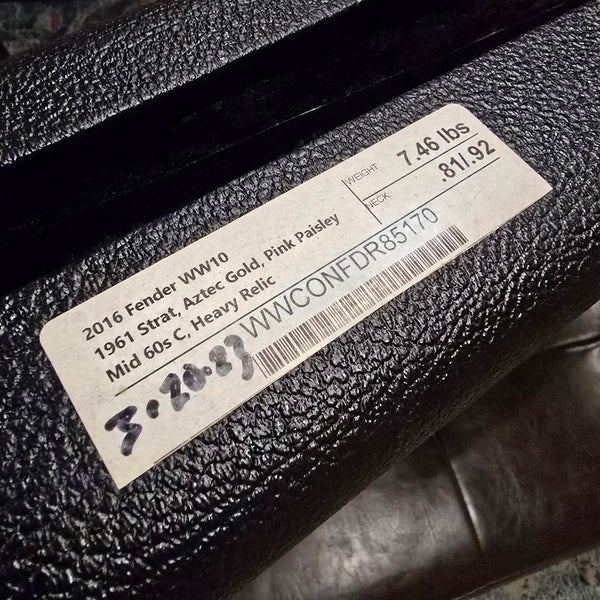 2016 Fender Custom Shop - Wildwood 10 - '61 Strat - Heavy Relic - Aztec Gold / Pink Paisley - Cruz Pickups