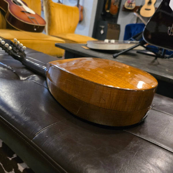 c. 1910 Edelklang German Calace Style Round Bowl Back Mandolin - w/ Case