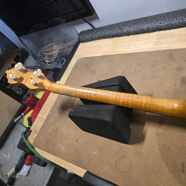 Ancient Vintage Mystery Banjo - 4-String Tenor - Maple - Resonator - PROJECT - Needs Work