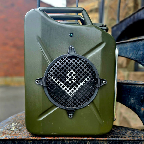 Amplisonic V8 T.A.N.K. 20 - Jerry Can - Gas Tank Amp - Green - Rechargeable - 20-Watts