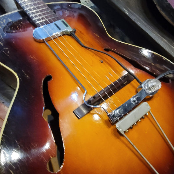 1953 Stadium Archtop w/ DeArmond Guitar Mike, Case, and Lots More!