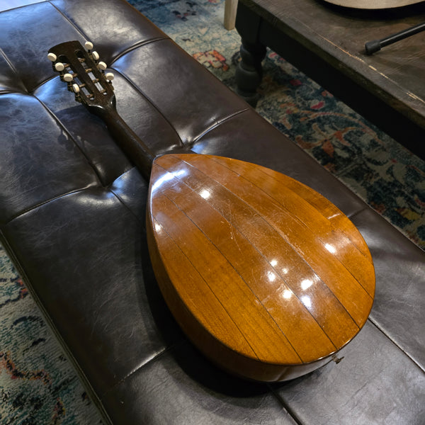 c. 1910 Edelklang German Calace Style Round Bowl Back Mandolin - w/ Case