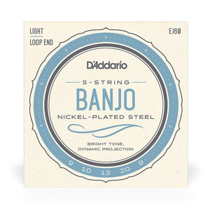 D'Addario EJ60 Nickel 5-String Banjo Strings, Light, 9-20 - Cumberland Guitars