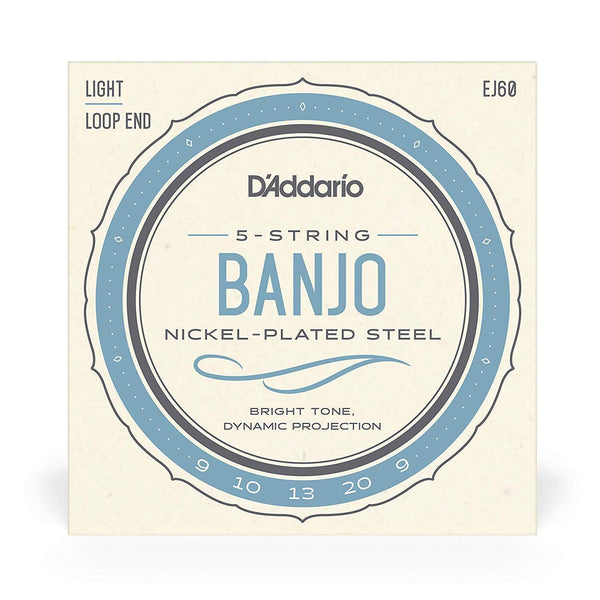 D'Addario EJ60 Nickel 5-String Banjo Strings, Light, 9-20 - Cumberland Guitars