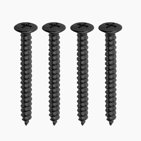 AllParts GS-0005-003 Neck Plate Screws, Phillips Head, Stainless Steel, 4-Pack - Black