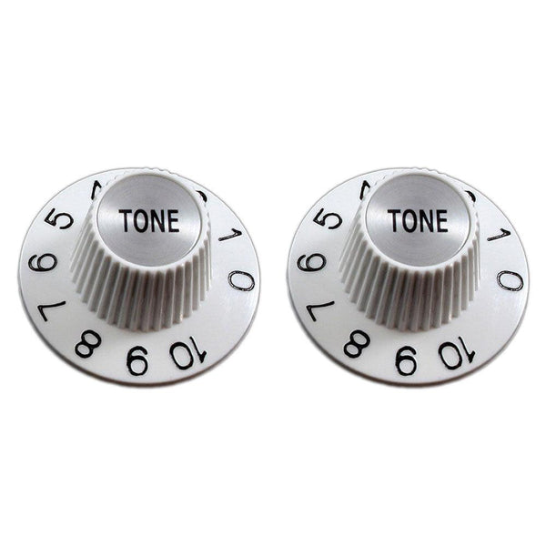 Witch Hat Tone Knobs - White - 2 Pack