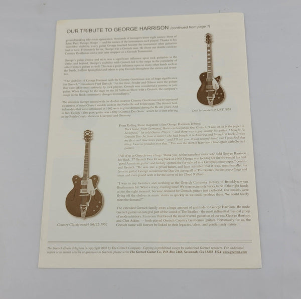2002 Gretsch House Telegram - Volume 8, Issue 1 - Cumberland Guitars