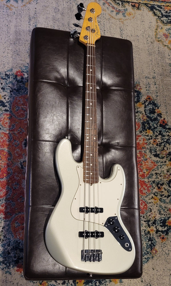 1997 Fender American Standard Jazz Bass - Inca Silver - w/OHSC