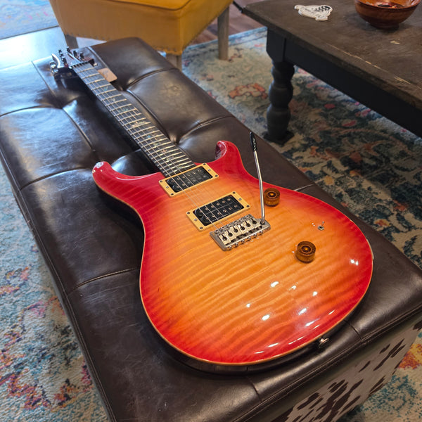 1986 PRS Custom 24 - Birds, Flame Top, Cherry Burst - w/ Case