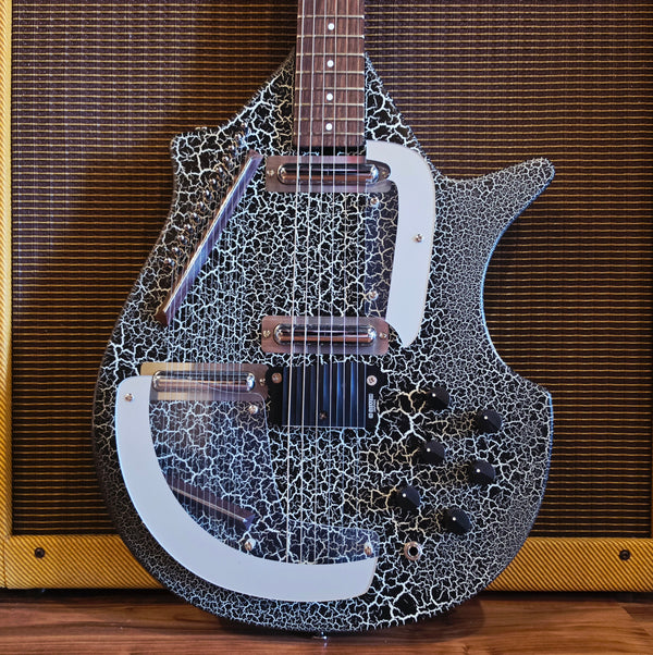 Danelectro Coral Electric Sitar Guitar - Black Crackle