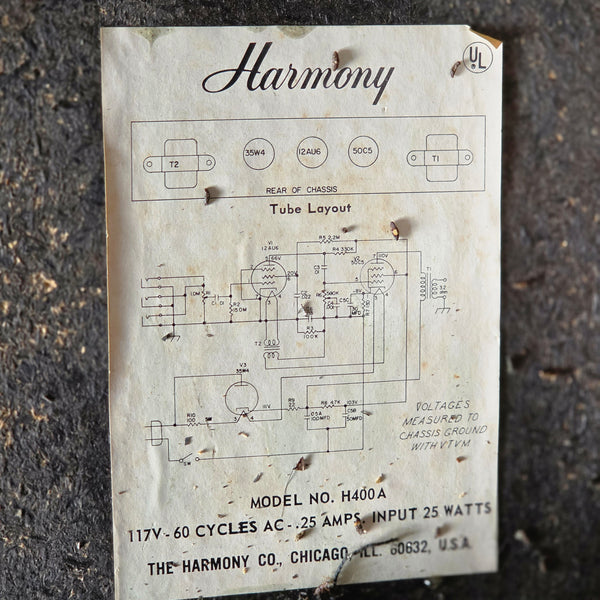 1966 Harmony H400A Tube Combo Amp - Serviced + Safe To Use