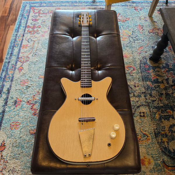 1965 Danelectro 5015 Convertible - Hollowbody Electric Acoustic Guitar - White