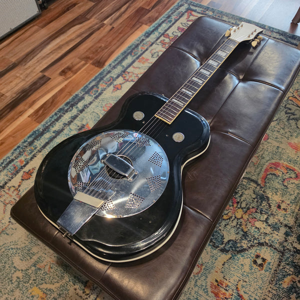 1964 Valco Airline Folkstar - Black - Res-O-Glass Resonator - w/Case