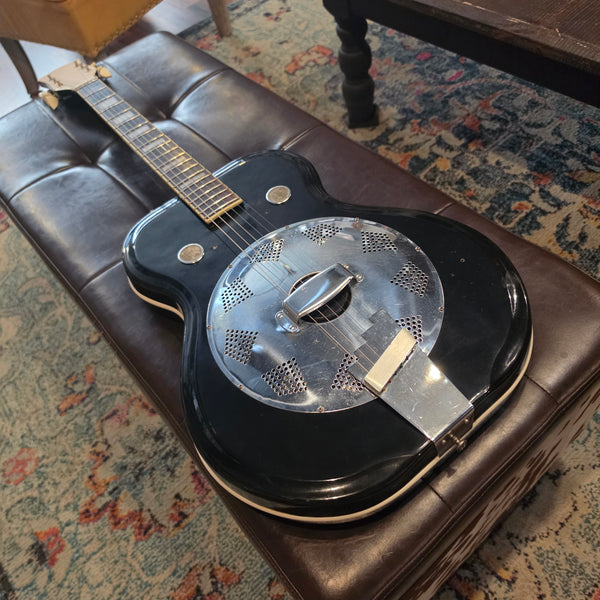 1964 Valco Airline Folkstar - Black - Res-O-Glass Resonator - w/Case