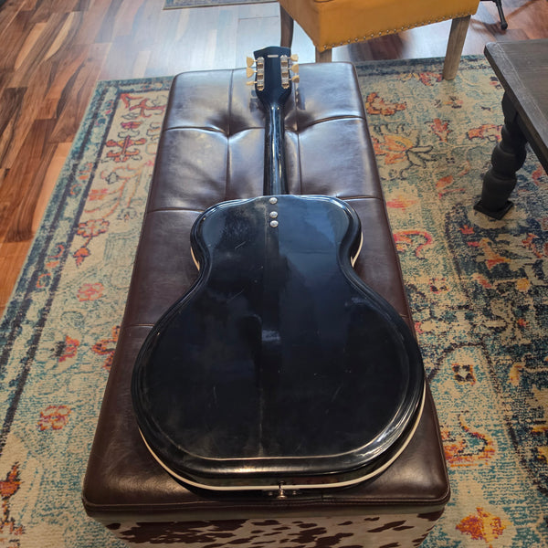 1964 Valco Airline Folkstar - Black - Res-O-Glass Resonator - w/Case