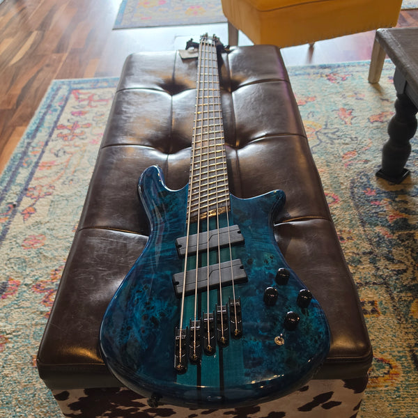 2022 Spector NS Dimension 5 Bass - Black and Blue Gloss - w/Case