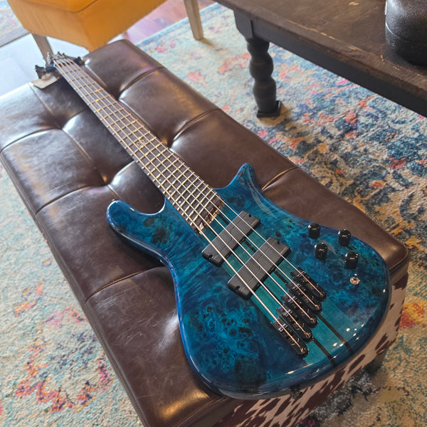 2022 Spector NS Dimension 5 Bass - Black and Blue Gloss - w/Case