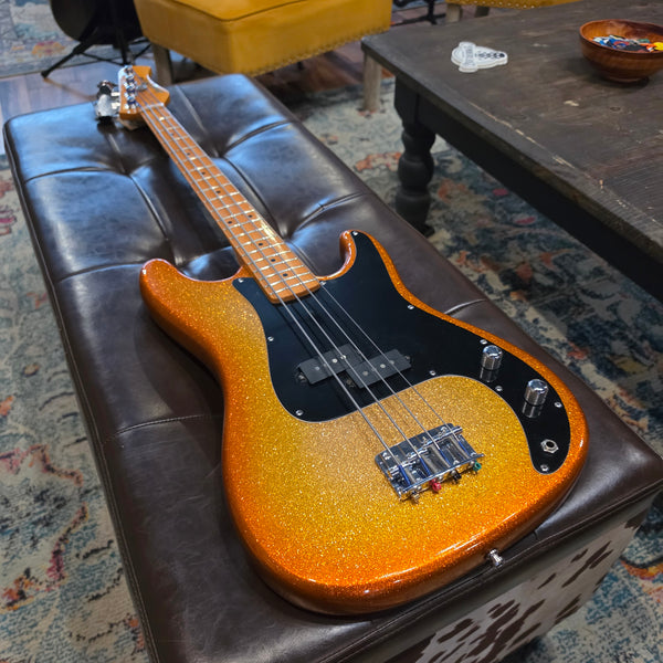 1983 Hondo H-800 All-Star Bass - 30" Scale - Custom Paint - MIJ - Metallic Orange Burst