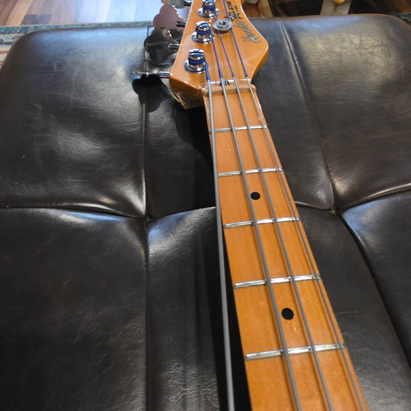 1983 Hondo H-800 All-Star Bass - 30" Scale - Custom Paint - MIJ - Metallic Orange Burst