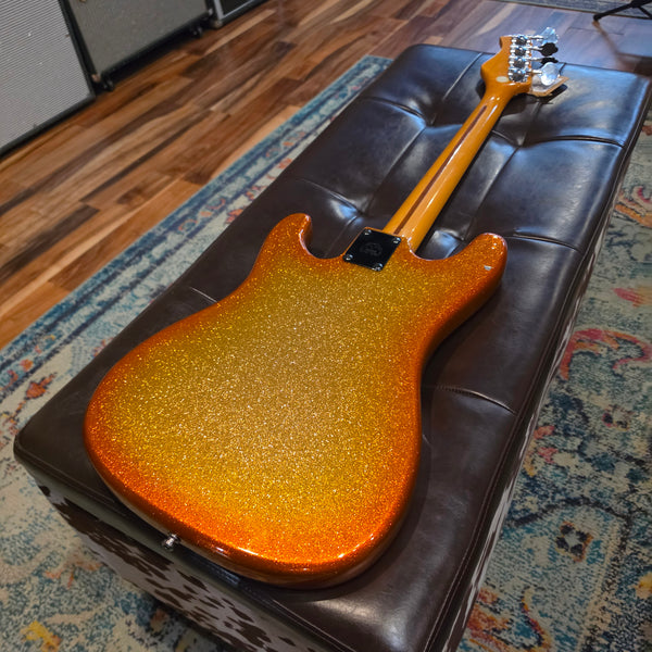 1983 Hondo H-800 All-Star Bass - 30" Scale - Custom Paint - MIJ - Metallic Orange Burst