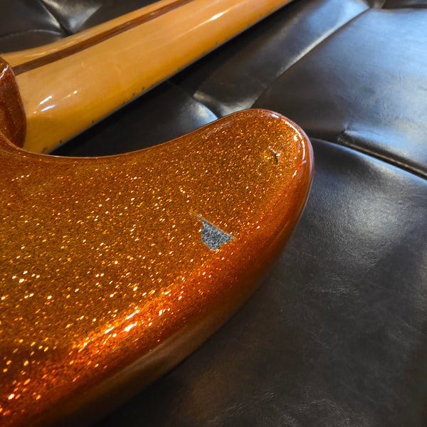 1983 Hondo H-800 All-Star Bass - 30" Scale - Custom Paint - MIJ - Metallic Orange Burst