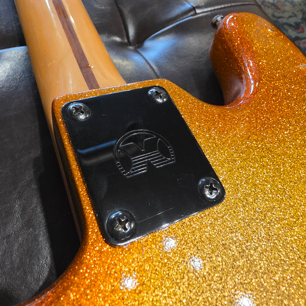 1983 Hondo H-800 All-Star Bass - 30" Scale - Custom Paint - MIJ - Metallic Orange Burst