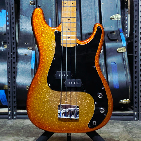 1983 Hondo H-800 All-Star Bass - 30" Scale - Custom Paint - MIJ - Metallic Orange Burst