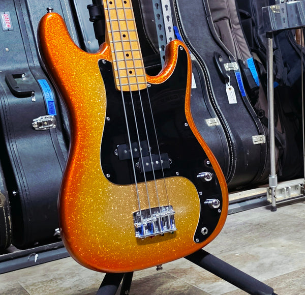 1983 Hondo H-800 All-Star Bass - 30" Scale - Custom Paint - MIJ - Metallic Orange Burst