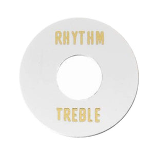 Toggle Switch Ring - Rhythm + Treble Pokerchip - White / Gold - Cumberland Guitars