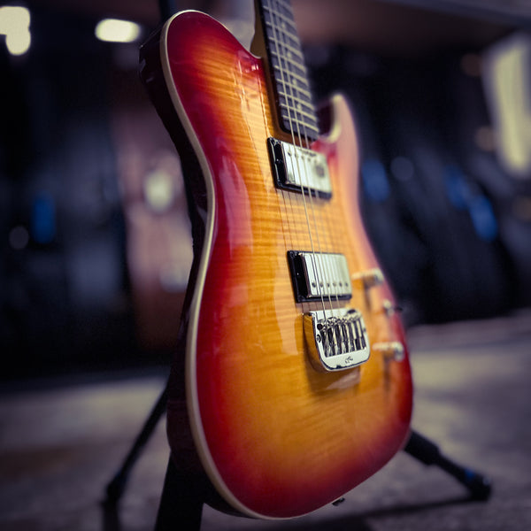 2014 G&L ASAT Deluxe - Tribute Series - Cherry Burst Flametop - w/ Hardshell Case