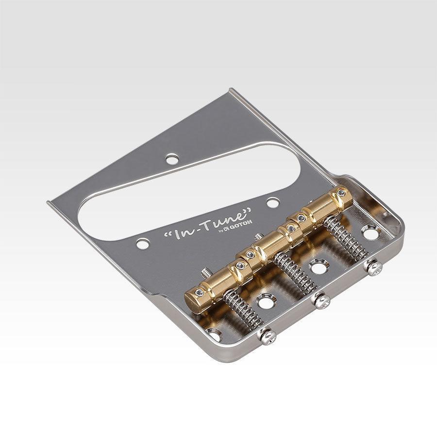 Gotoh InTune Telecaster Bridge Compensated Brass Saddles Nickel