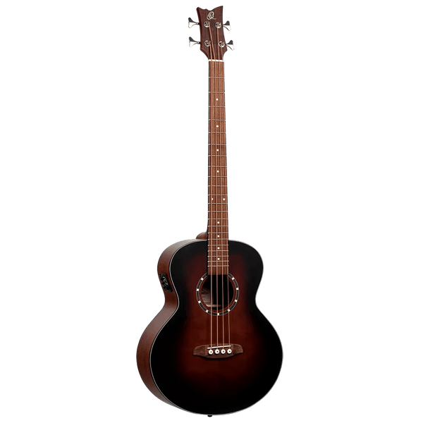 Ortega D7E-BFT-4 Acoustic Electric Bass Guitar - Bourbon Fade