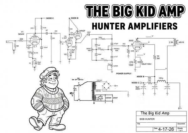 Hunter Amplifiers The Big Kid - 14-watts - Class A Handwired Tube Amp Head