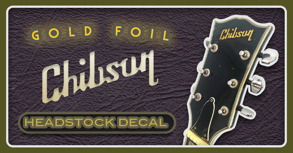 Chibson USA Gold Foil Headstock Logo Decal - 2 Pack